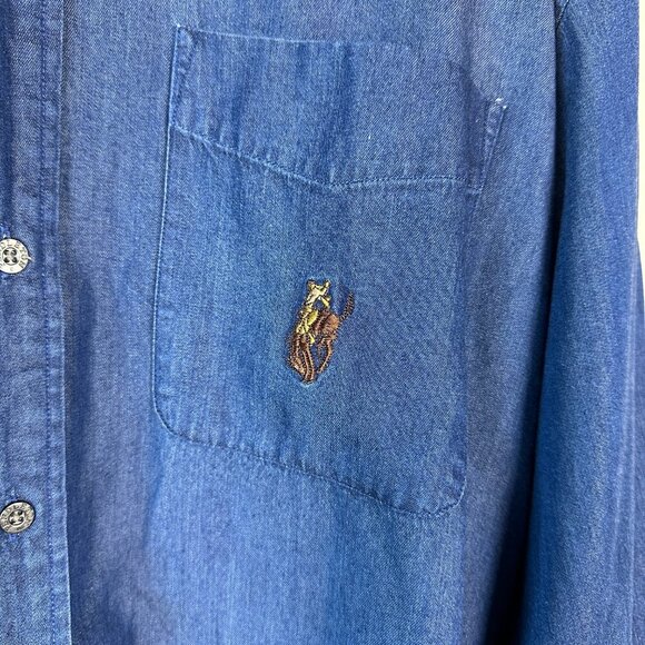 Pendleton Rodeo Denim Shirt Button Down Western Cowboy Americana Men's XL - Picture 5 of 8